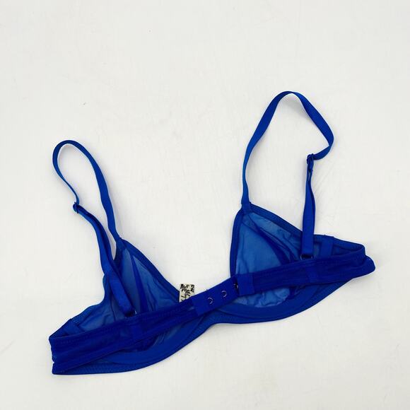 Free people blue mesh triangle unlined bra - Picture 3 of 4
